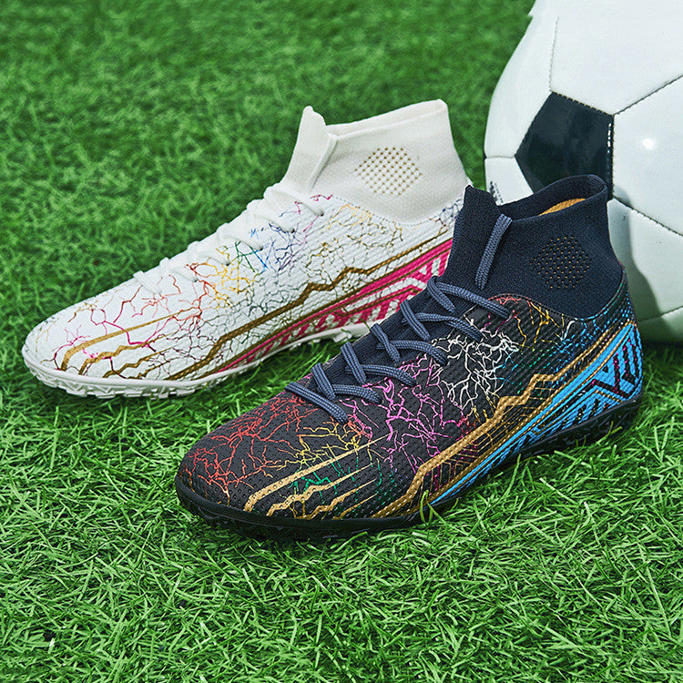 Youth High-Top Turf Soccer Cleats — Kids Spike Shoes